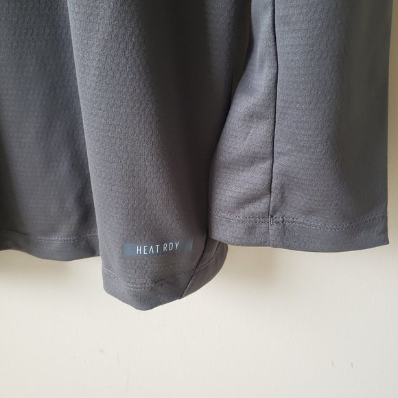 Kansas Jayhawks Long Sleeve Hooded Training Shirt Mens Large Tall LT Gray Adidas - Picture 6 of 13